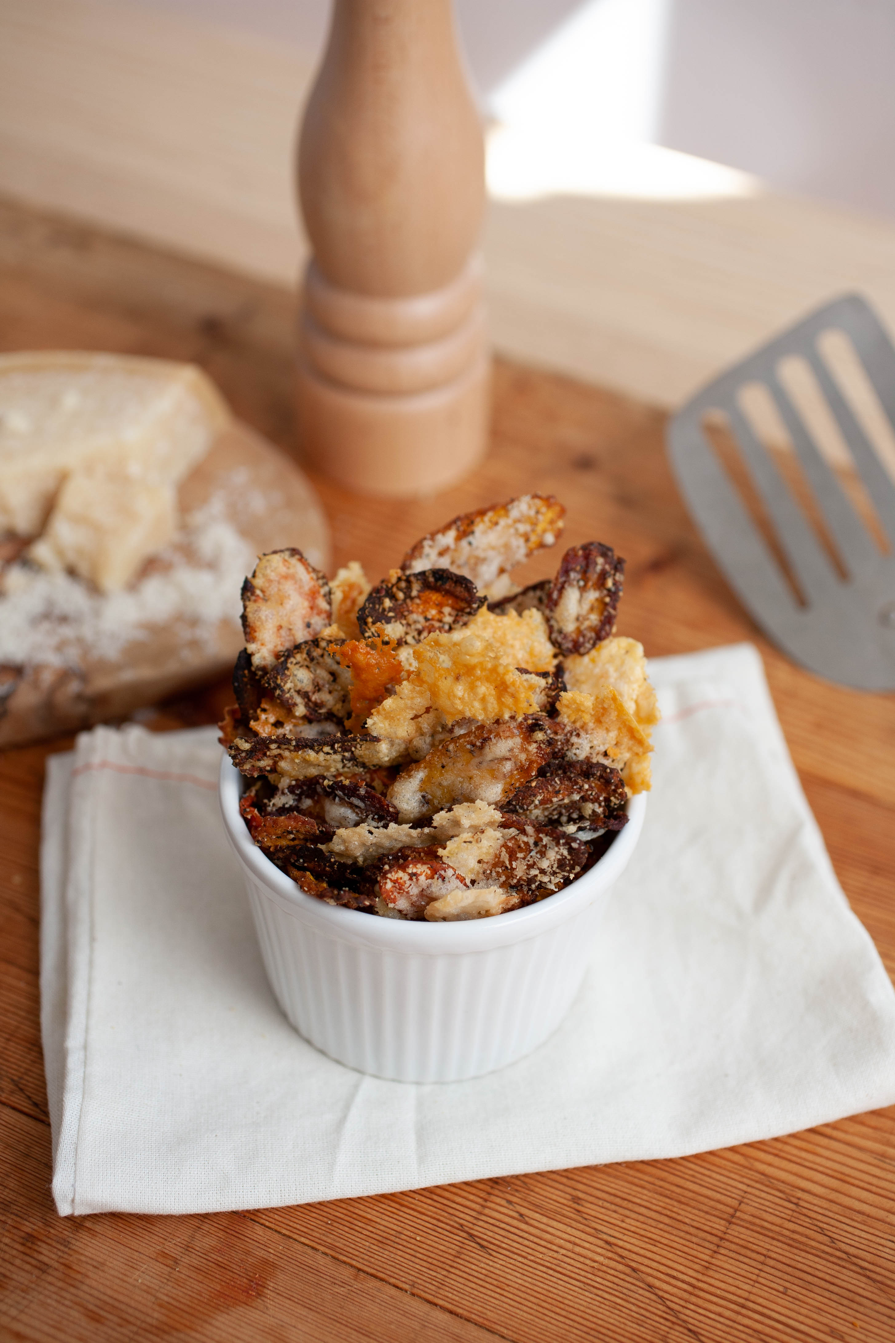 Black Pepper and Parmesan-Crusted Rainbow Carrot Chips | Cal-Organic Farms