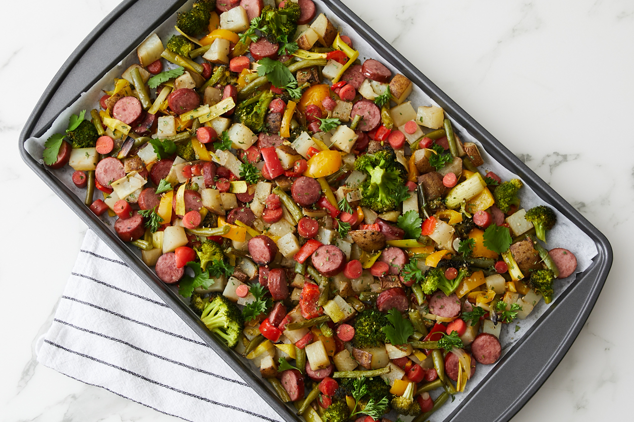Roasted Veggies and Smoked Turkey Sausage | Cal-Organic Farms
