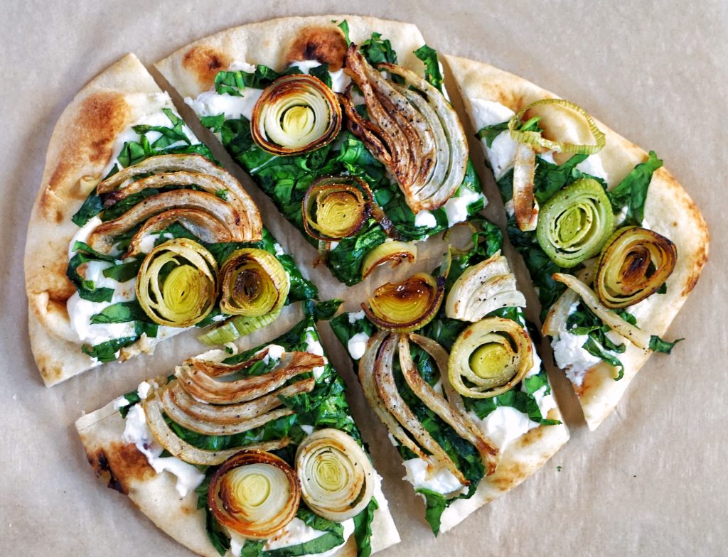 Spinach, Fennel & Leek Flatbread Farms