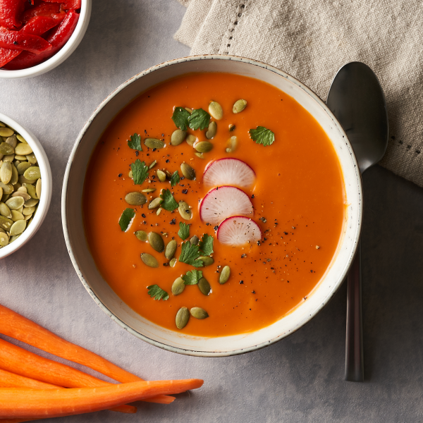 Roasted Red Pepper Soup - Creamy, Healthy And Delicious - Inside