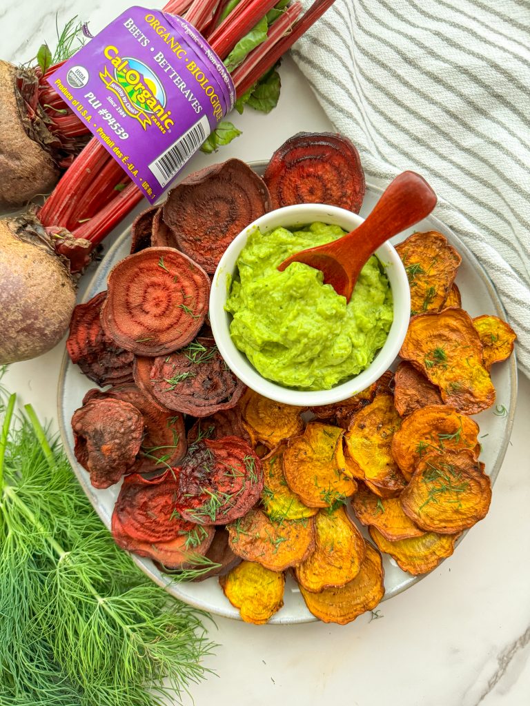Beet Chips with Cilantro Avocado Lime Dip | Cal-Organic Farms