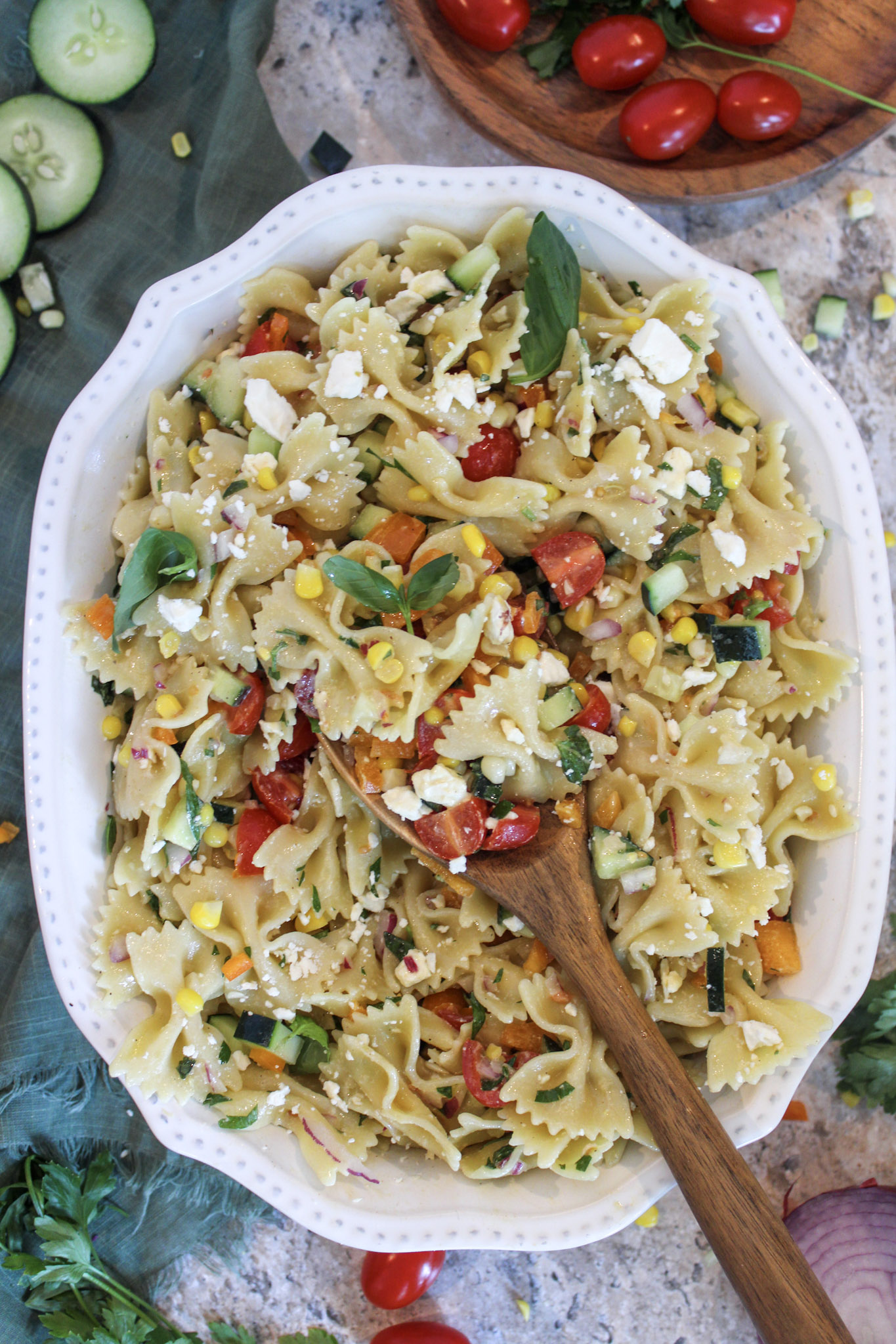 Summer Veggie Pasta Salad with Dijon Lemon Vinaigrette | Cal-Organic Farms