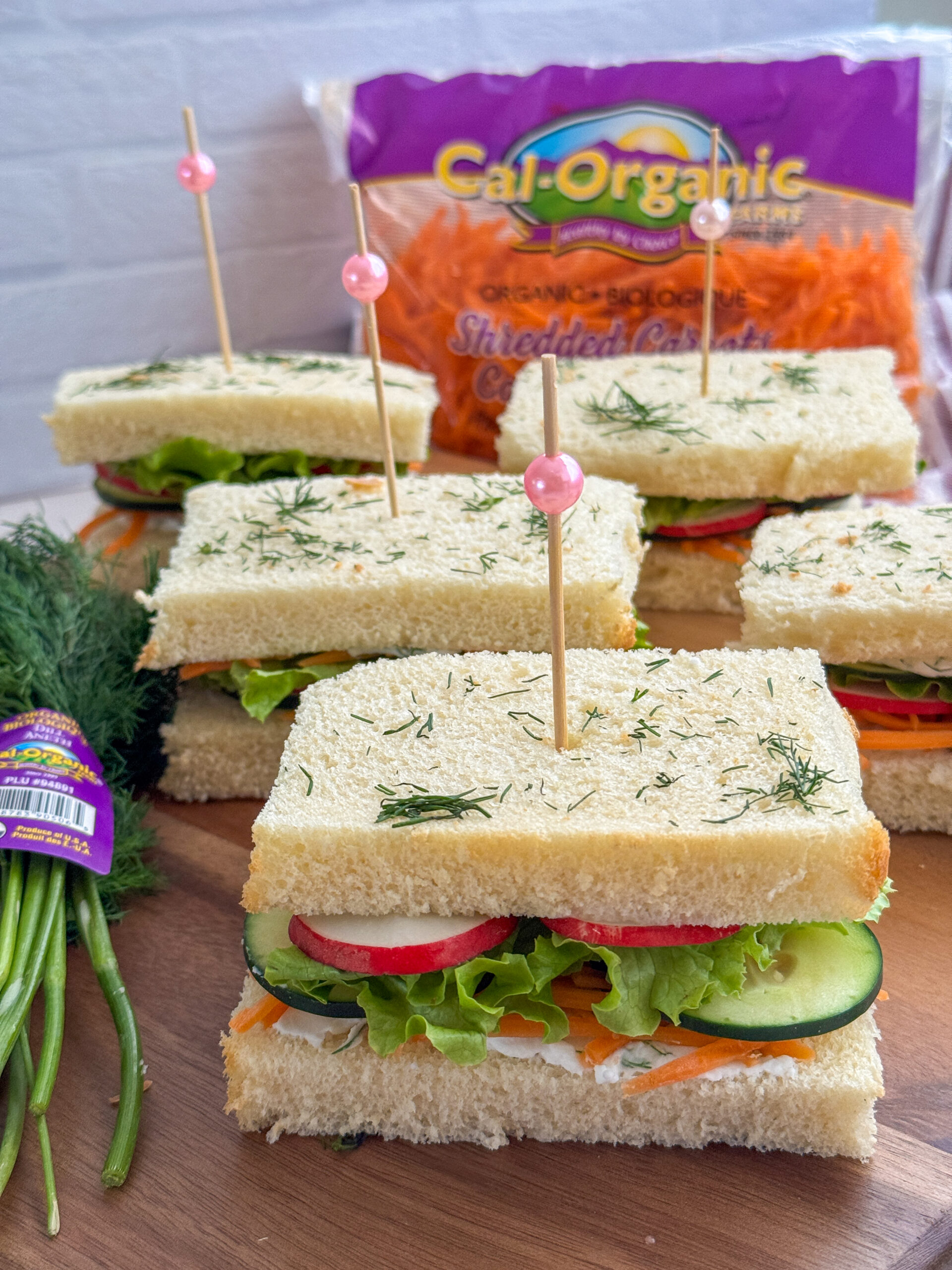 Cucumber Shredded Carrot Tea Sandwich | Cal-Organic Farms